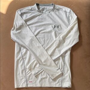 Under Armour Men's White Hear Gear Long Sleeve Tee